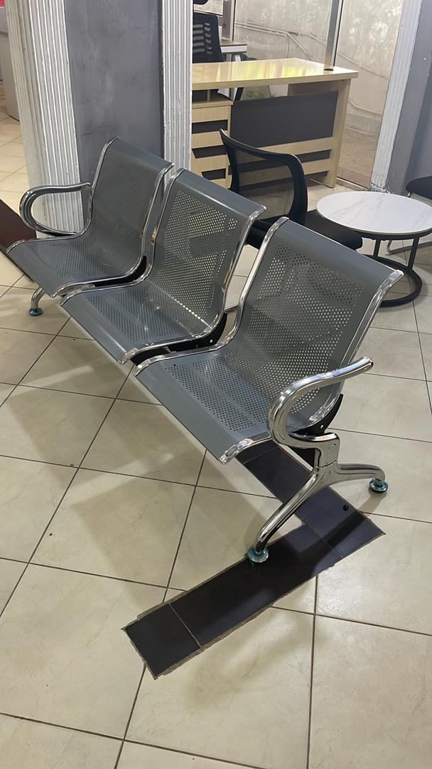3-Seater Waiting Bench - Stainless Steel