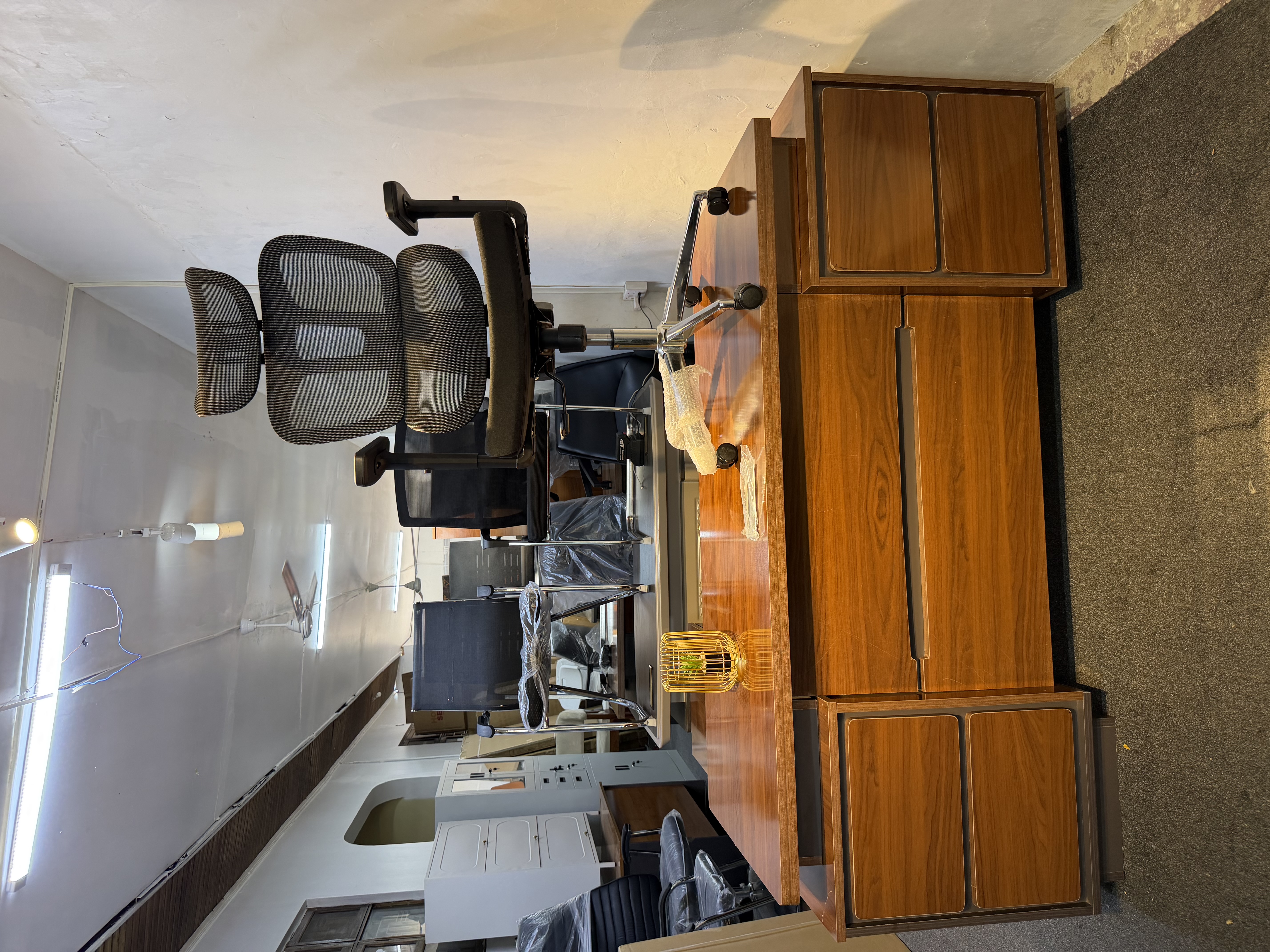 Excutive table with chair - Walnut Brown (2-Section)