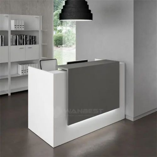 Reception Counter - White & Grey Modern LED