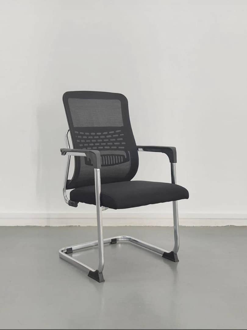 Visitor Chair - Black Mesh Back, Chrome Cantilever